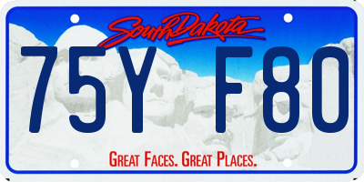 SD license plate 75YF80