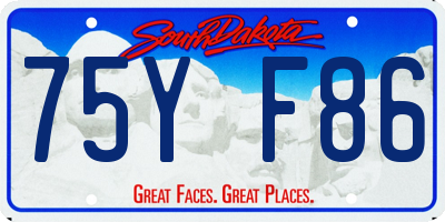 SD license plate 75YF86
