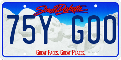 SD license plate 75YG00