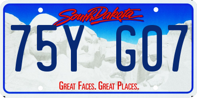 SD license plate 75YG07