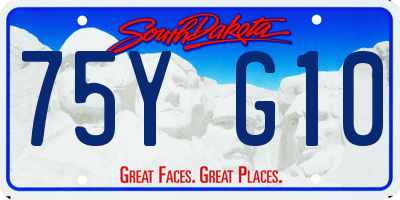 SD license plate 75YG10