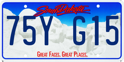 SD license plate 75YG15