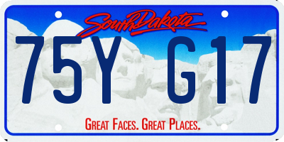SD license plate 75YG17