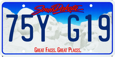 SD license plate 75YG19