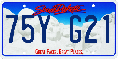 SD license plate 75YG21
