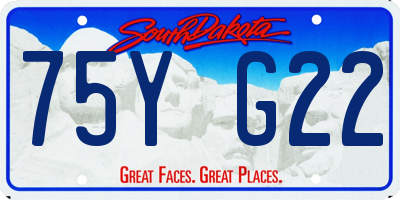 SD license plate 75YG22