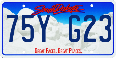 SD license plate 75YG23