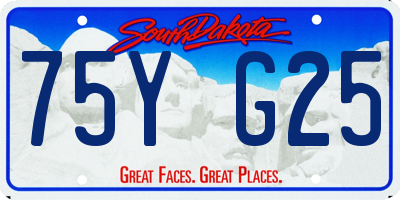 SD license plate 75YG25