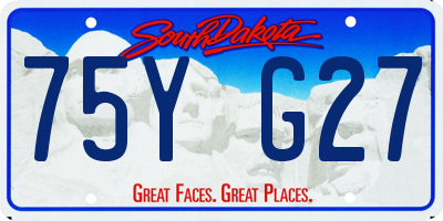SD license plate 75YG27