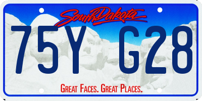 SD license plate 75YG28