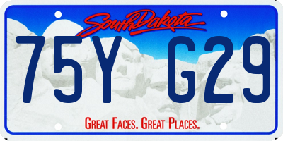 SD license plate 75YG29