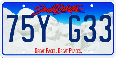 SD license plate 75YG33