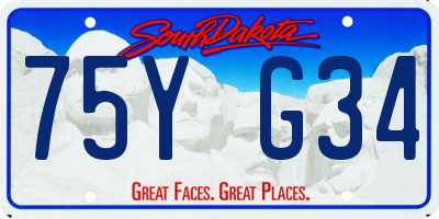 SD license plate 75YG34