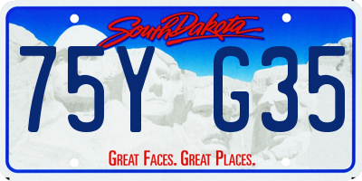 SD license plate 75YG35