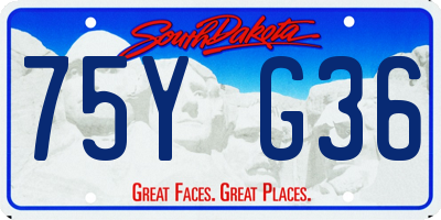 SD license plate 75YG36