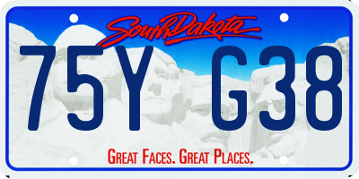 SD license plate 75YG38