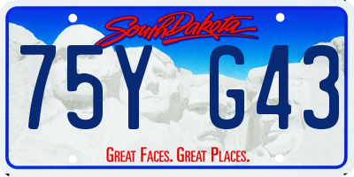 SD license plate 75YG43
