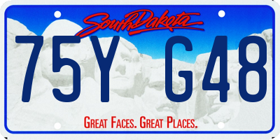 SD license plate 75YG48