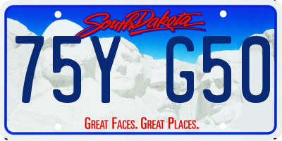 SD license plate 75YG50
