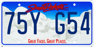 SD license plate 75YG54