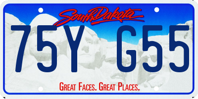 SD license plate 75YG55