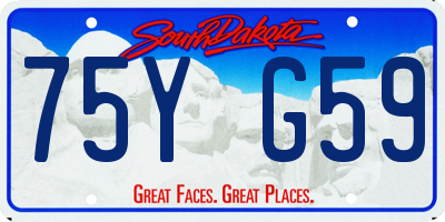 SD license plate 75YG59