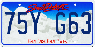 SD license plate 75YG63