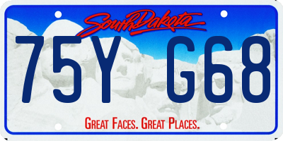 SD license plate 75YG68