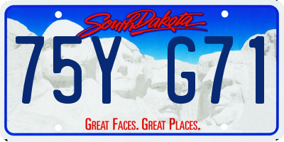 SD license plate 75YG71