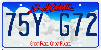 SD license plate 75YG72