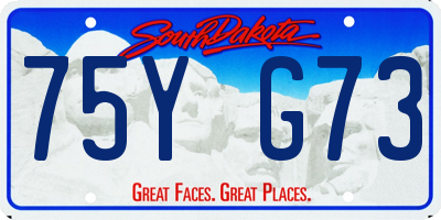 SD license plate 75YG73