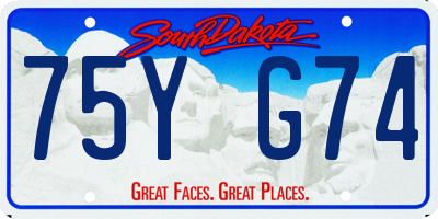 SD license plate 75YG74