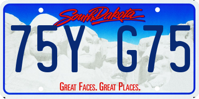 SD license plate 75YG75