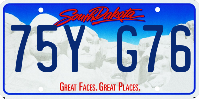 SD license plate 75YG76