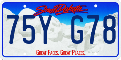 SD license plate 75YG78
