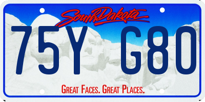 SD license plate 75YG80