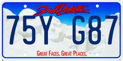 SD license plate 75YG87