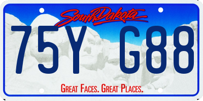 SD license plate 75YG88