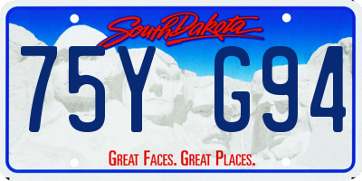 SD license plate 75YG94