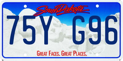 SD license plate 75YG96