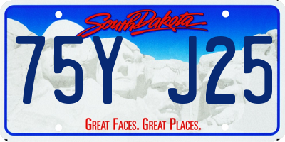 SD license plate 75YJ25