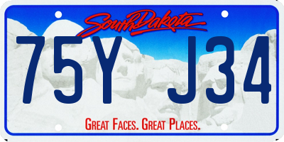 SD license plate 75YJ34