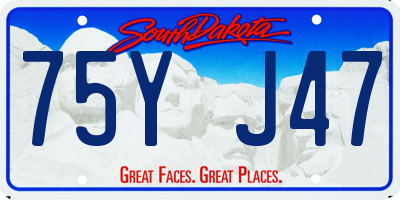 SD license plate 75YJ47