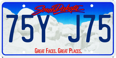 SD license plate 75YJ75