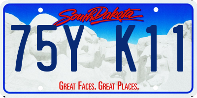 SD license plate 75YK11