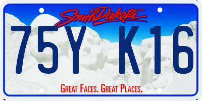SD license plate 75YK16