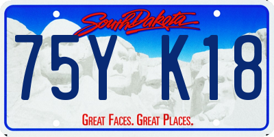 SD license plate 75YK18