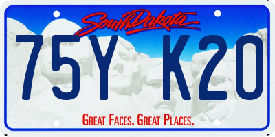 SD license plate 75YK20
