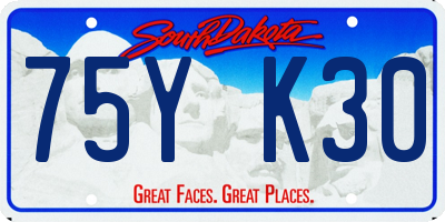 SD license plate 75YK30