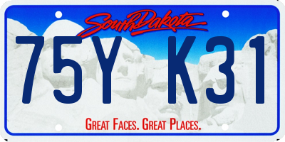 SD license plate 75YK31